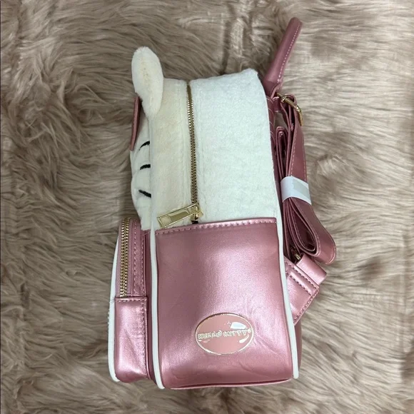 Hello Kitty Universe Rhinestone Fuzzy Plush Mini Backpack Loungefly Sanrio - Picture 4 of 5